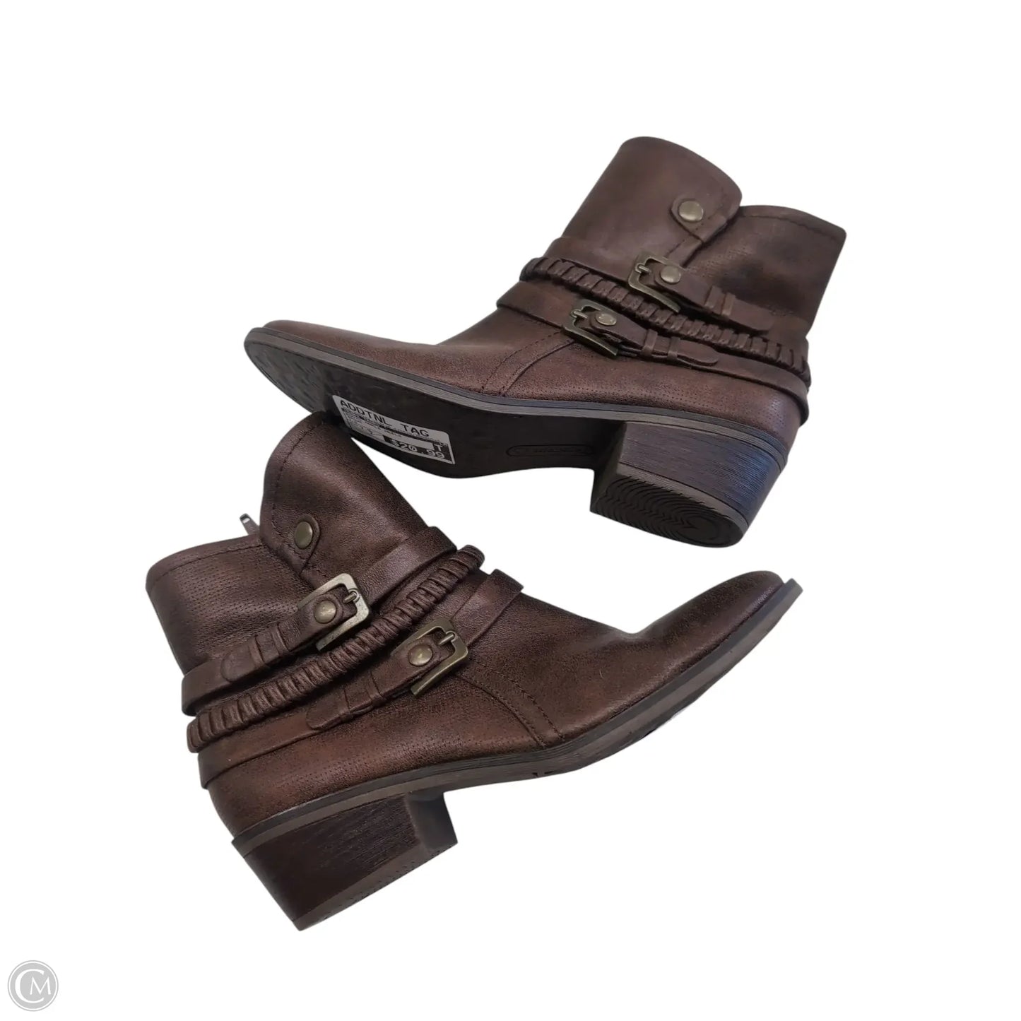 Boots Ankle Heels By Bare Traps In Brown, Size: 7.5