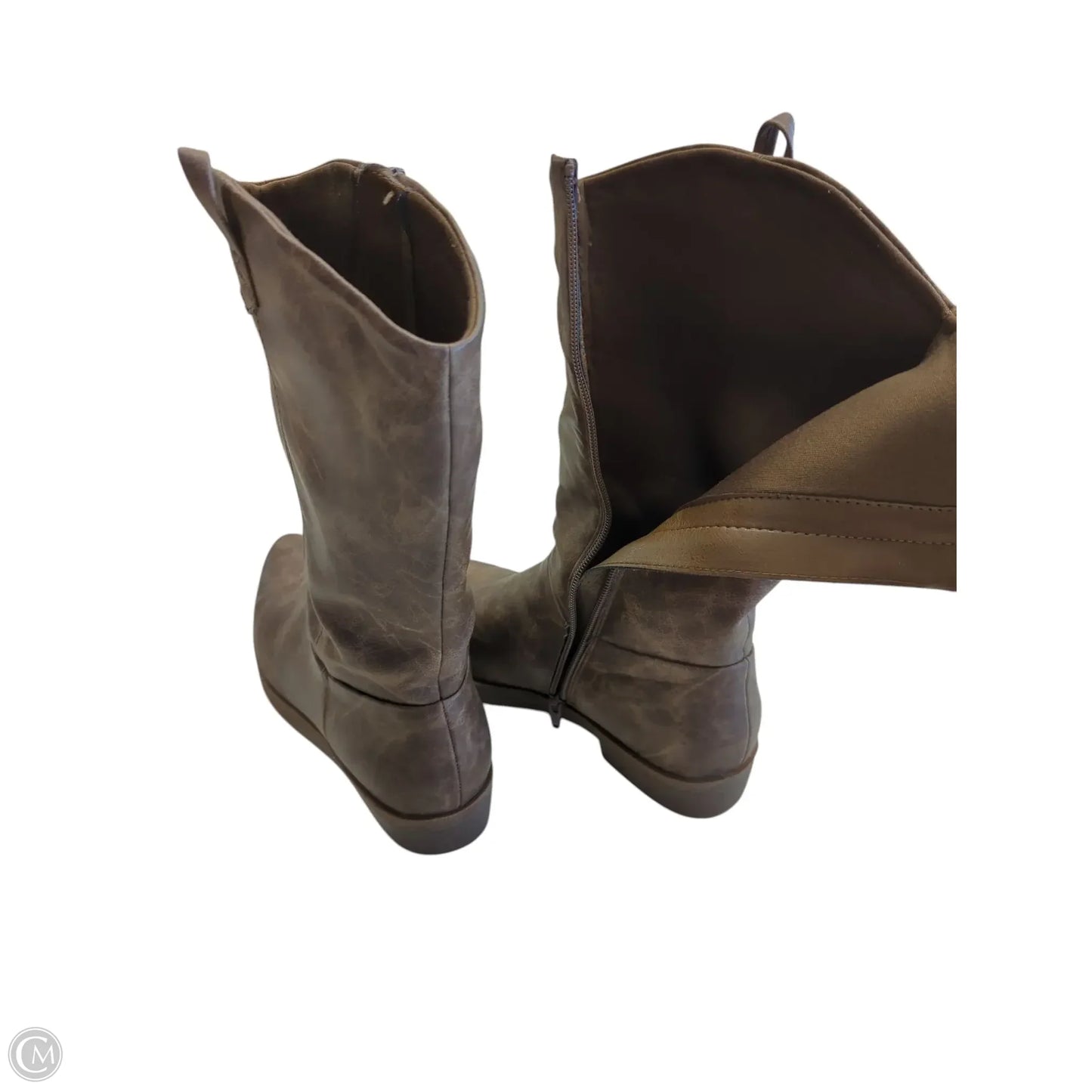 Boots Mid-calf Heels By Frye And Co In Brown, Size: 9