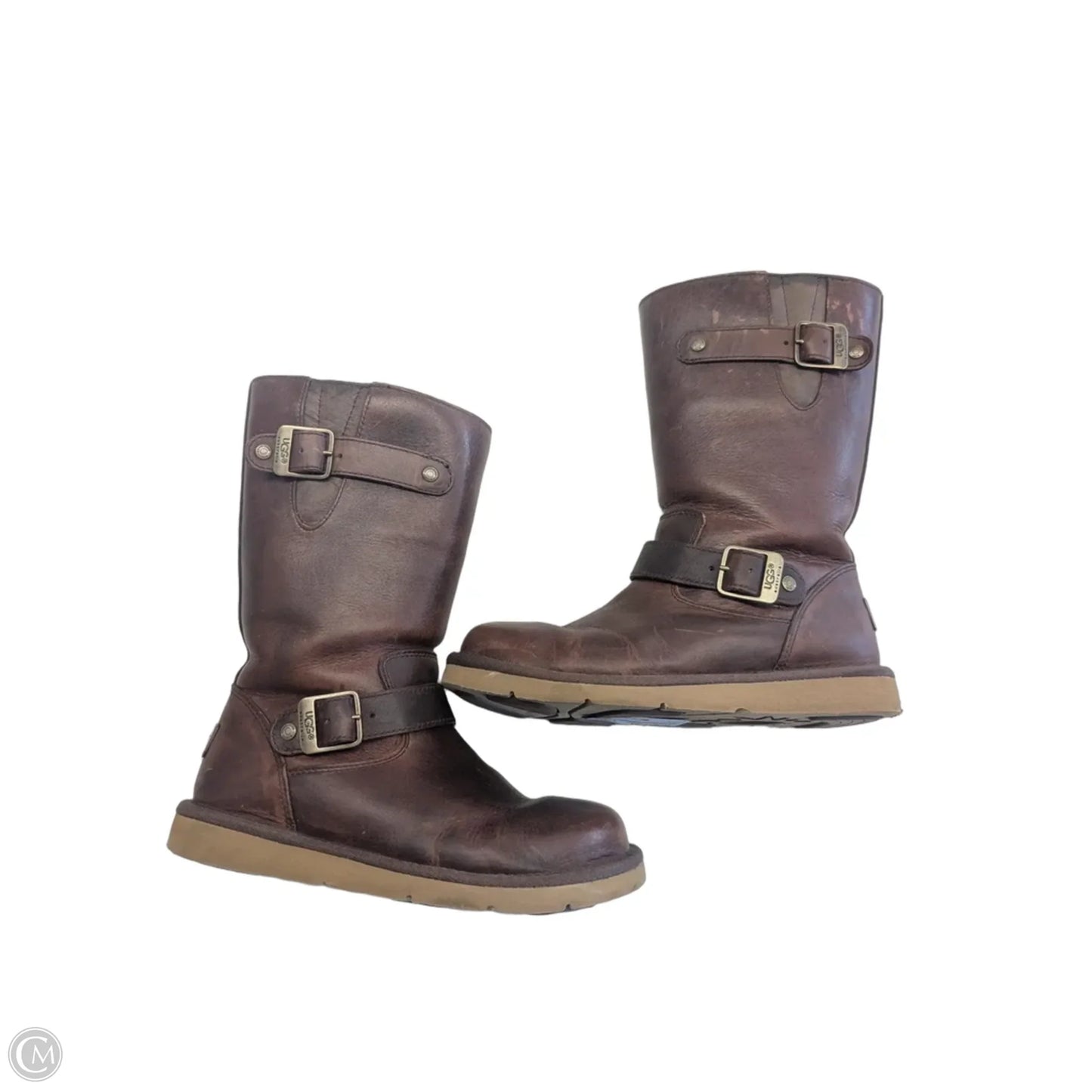 Boots Designer By Ugg In Brown, Size: 6