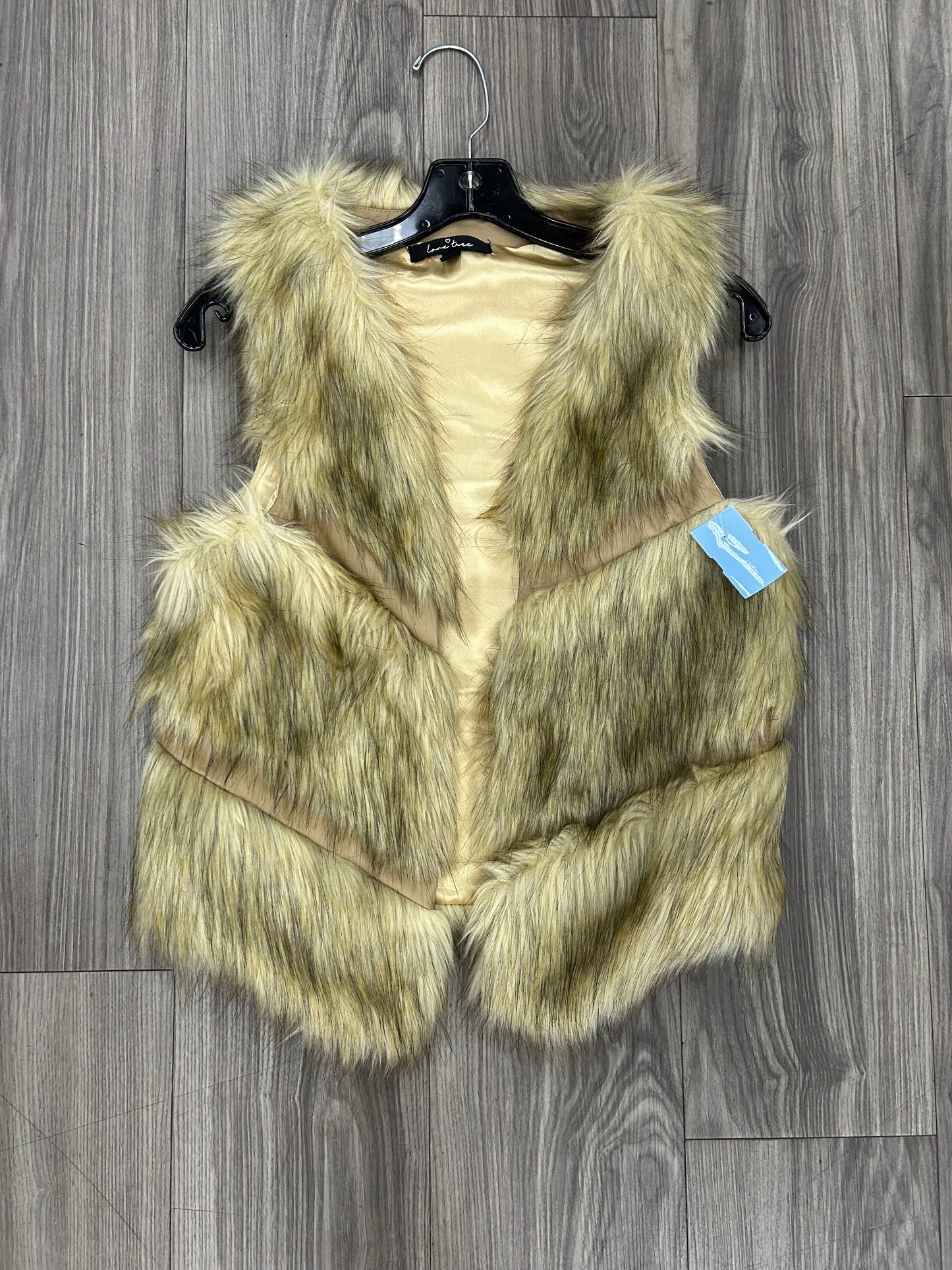 Vest Faux Fur & Sherpa By Love Tree In Tan, Size: S