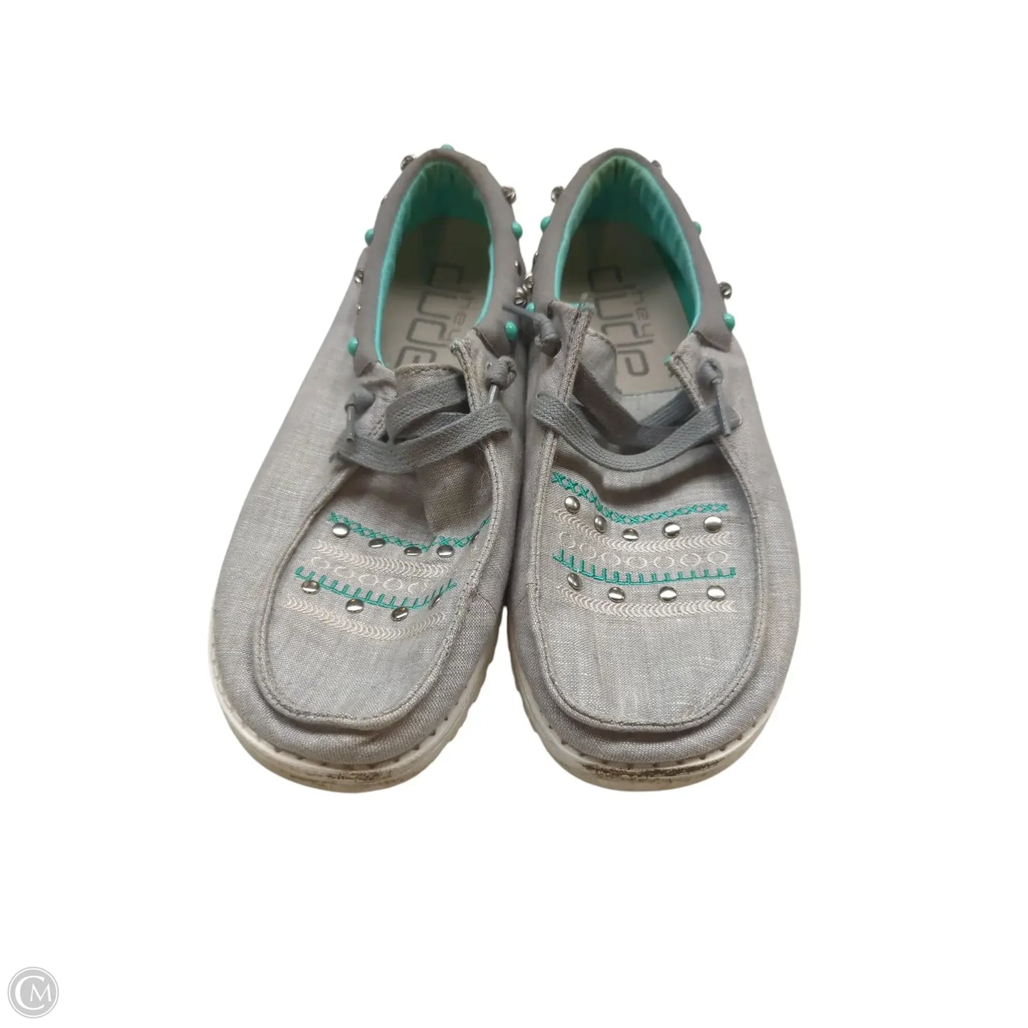 Shoes Flats By Hey Dude In Grey, Size: 10