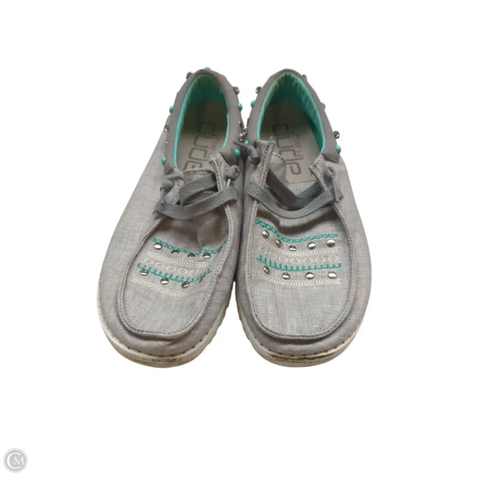 Shoes Flats By Hey Dude In Grey, Size: 10
