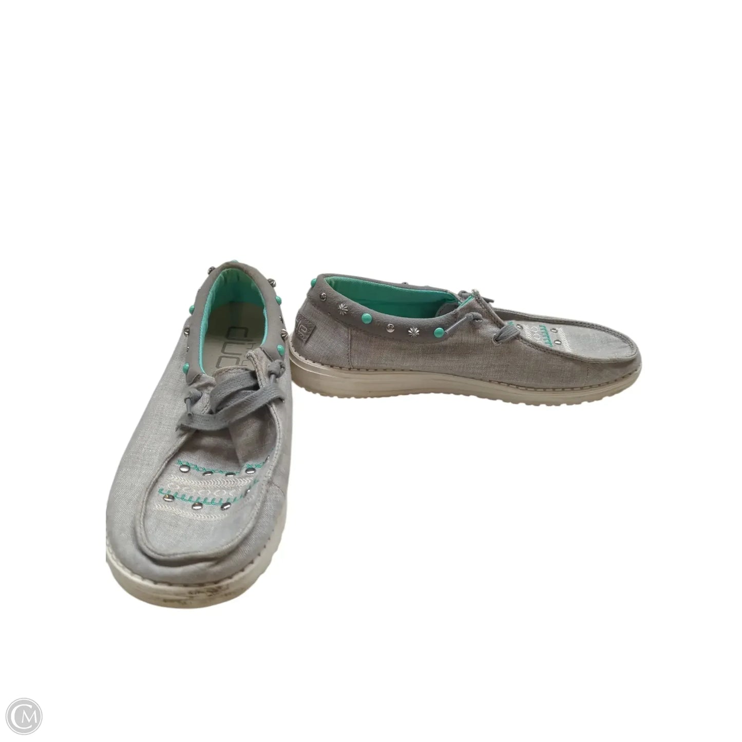 Shoes Flats By Hey Dude In Grey, Size: 10