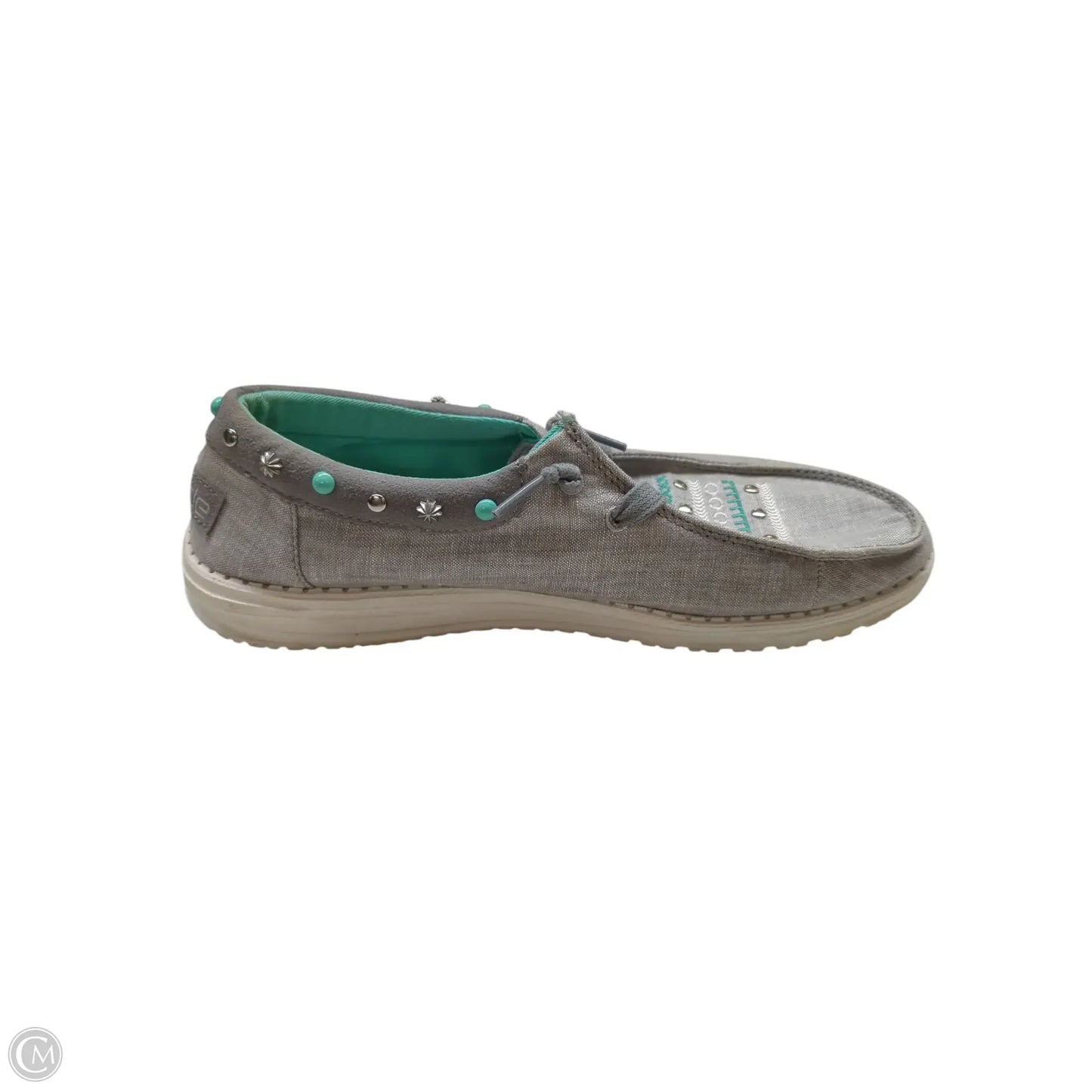 Shoes Flats By Hey Dude In Grey, Size: 10
