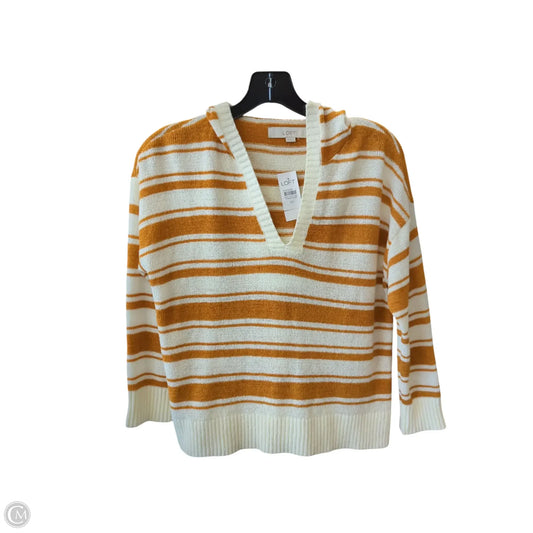 Sweater By Loft In Cream & Orange, Size: Xs