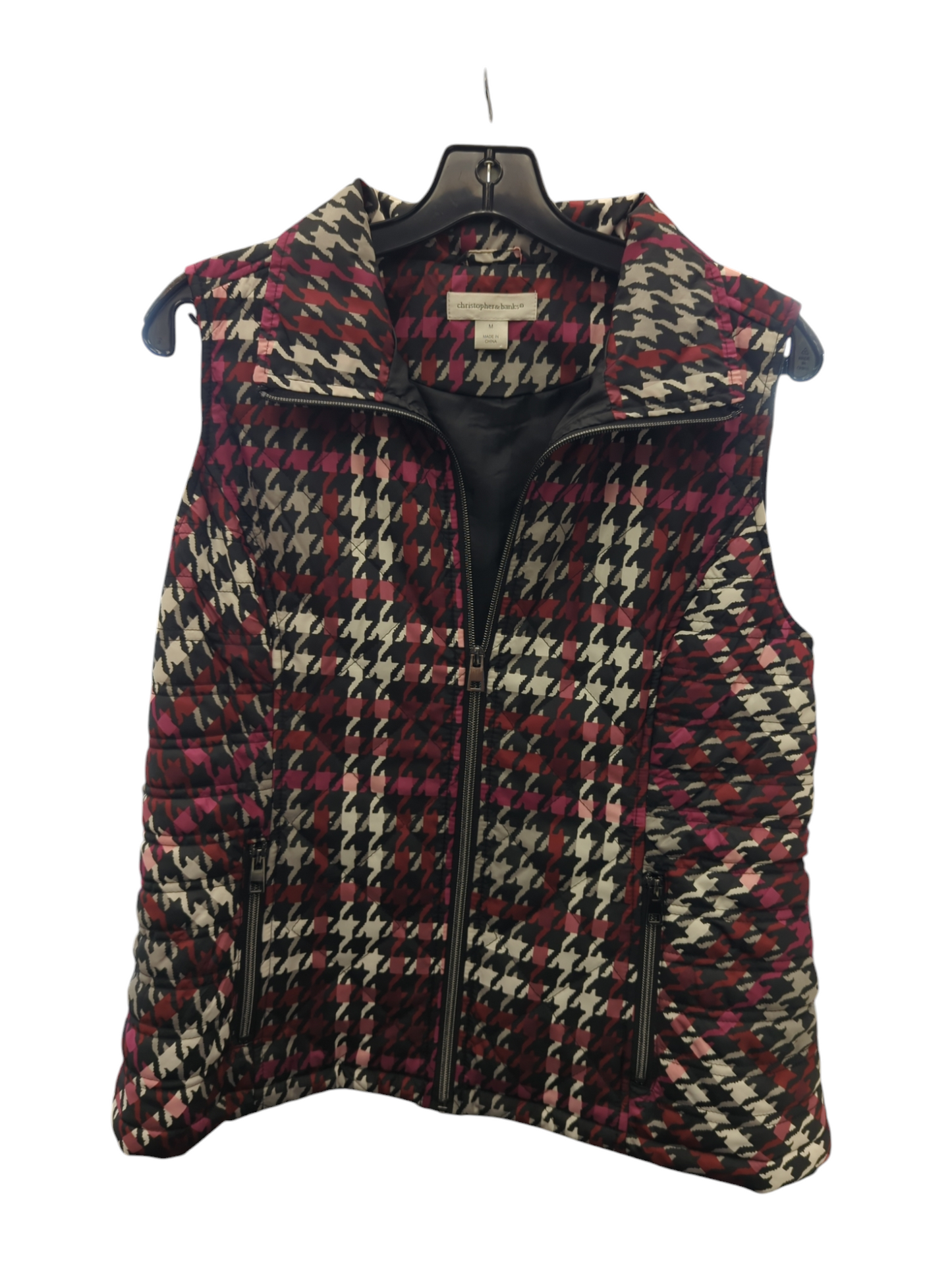 Vest Puffer & Quilted By Christopher And Banks In Pink & Red, Size: M