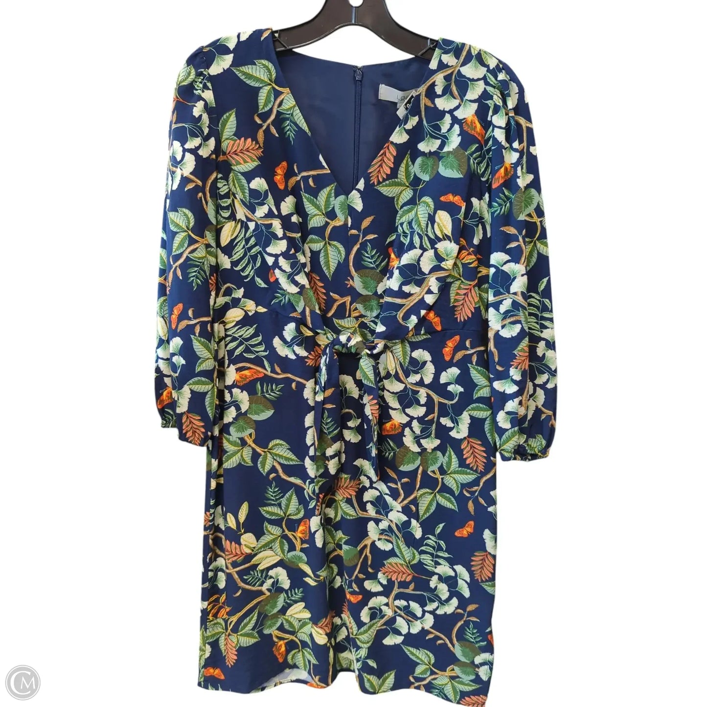 Dress Casual Midi By Loft In Tropical Print, Size: 0p