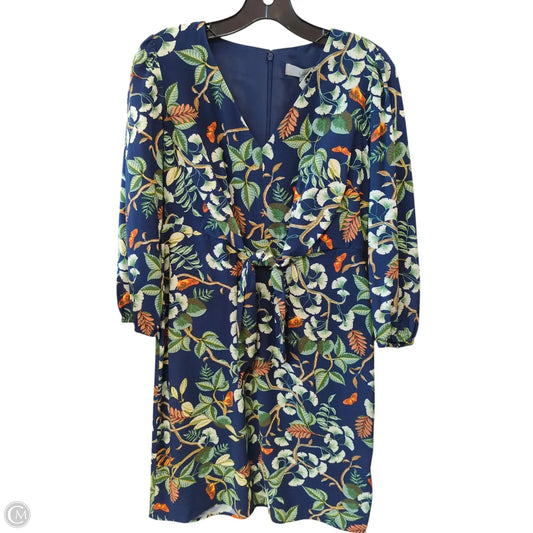 Dress Casual Midi By Loft In Tropical Print, Size: 0p