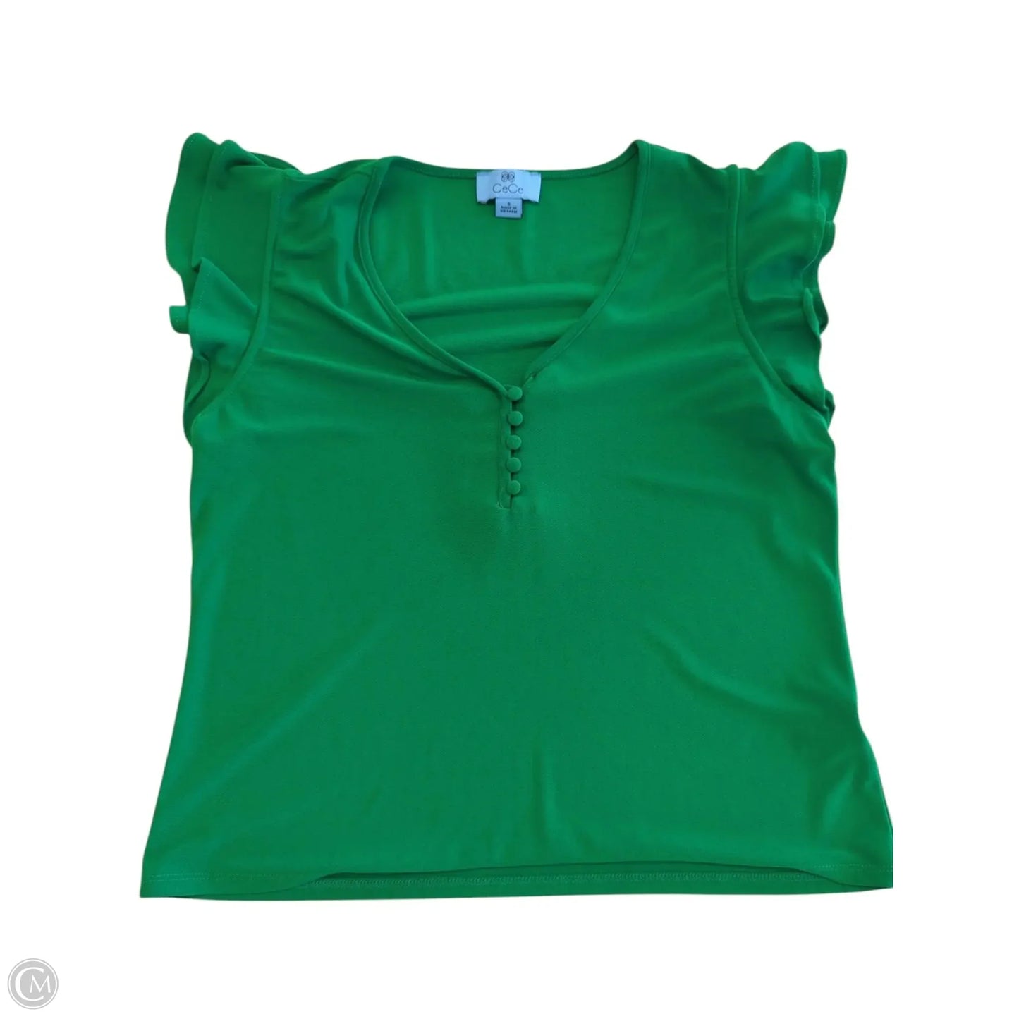 Top Short Sleeve By Cece In Green, Size: S