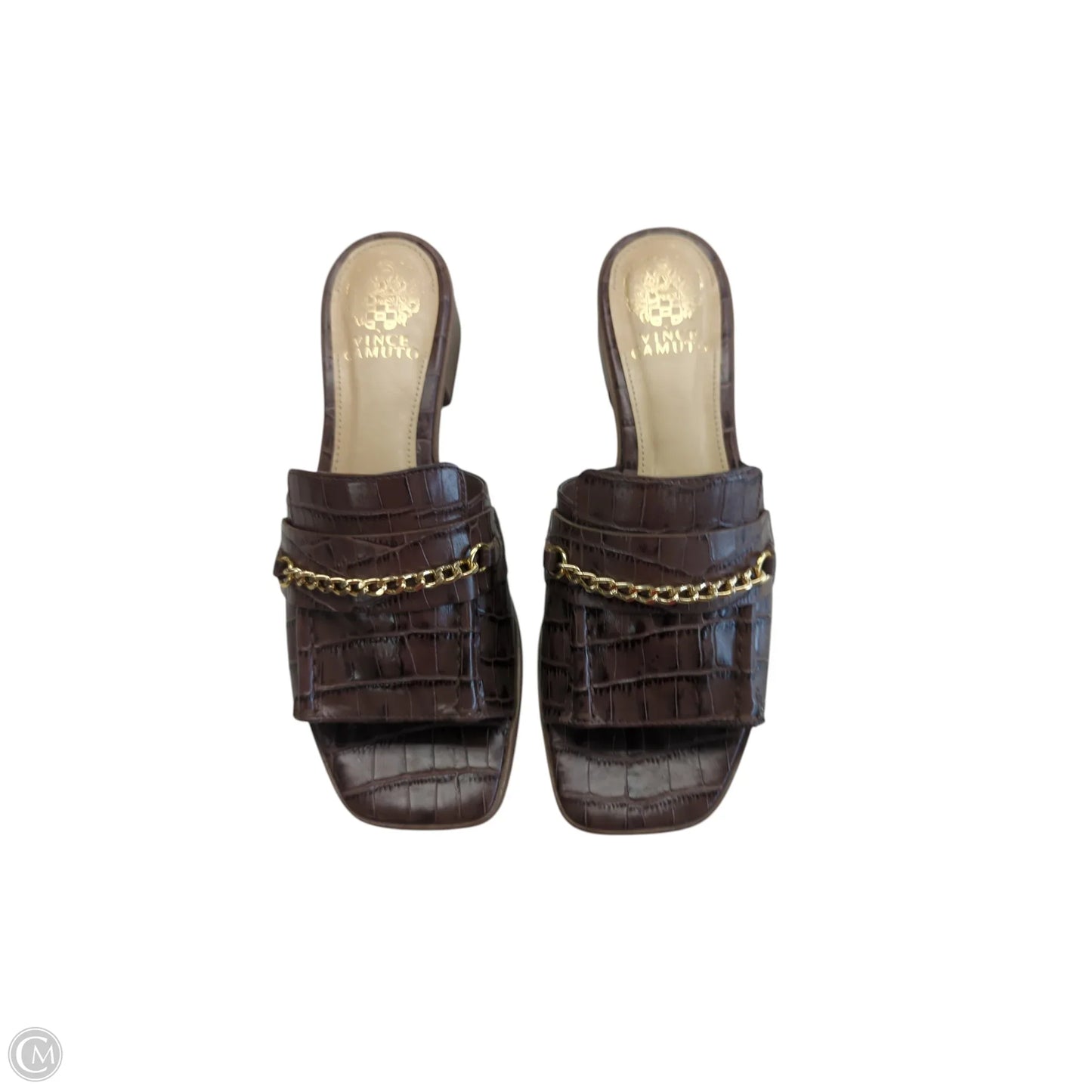 Sandals Heels Block By Vince Camuto In Brown, Size: 9