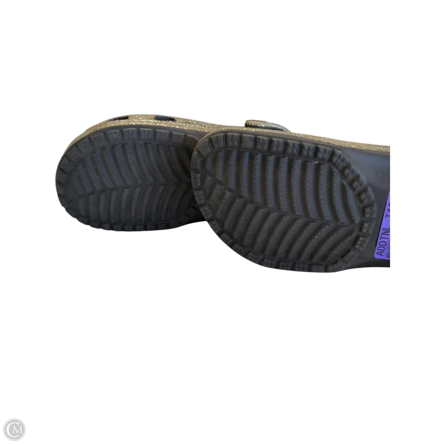 Shoes Flats By Crocs In Gold, Size: 10