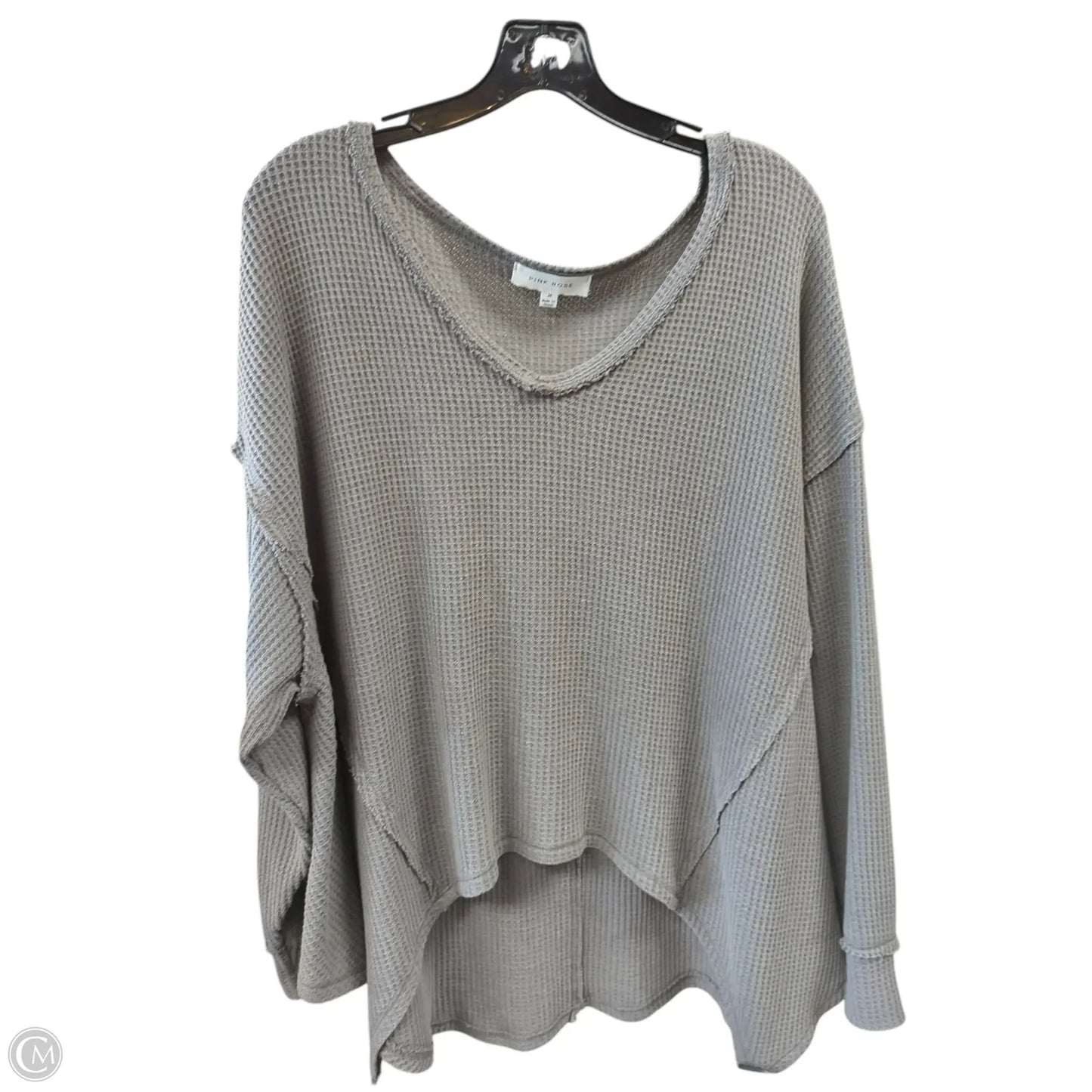 Top Long Sleeve By Pink Rose In Grey, Size: M