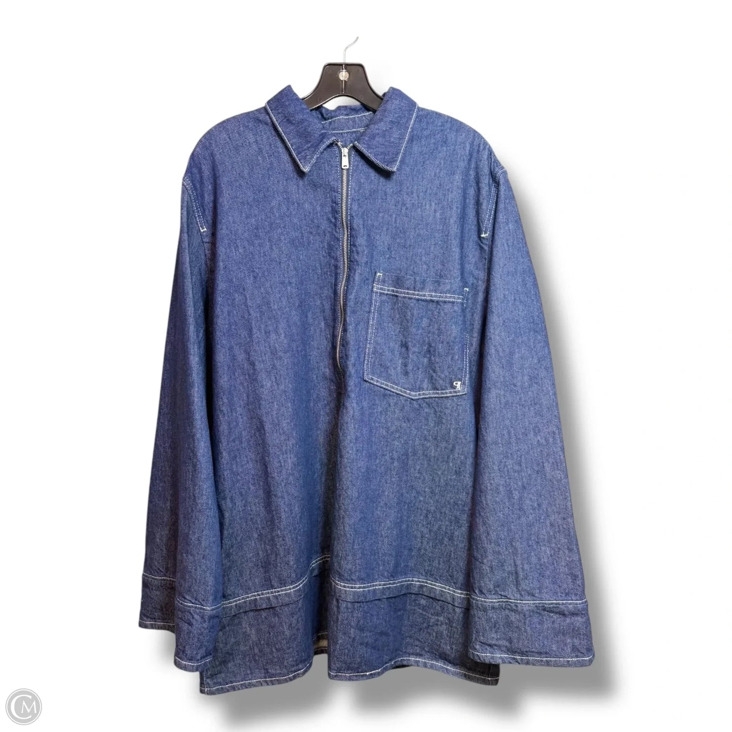 Oversized Jacket Denim By Pilcro In Blue Denim, Size: Xl