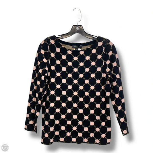 Top Long Sleeve By Ann Taylor In Black & Pink, Size: S