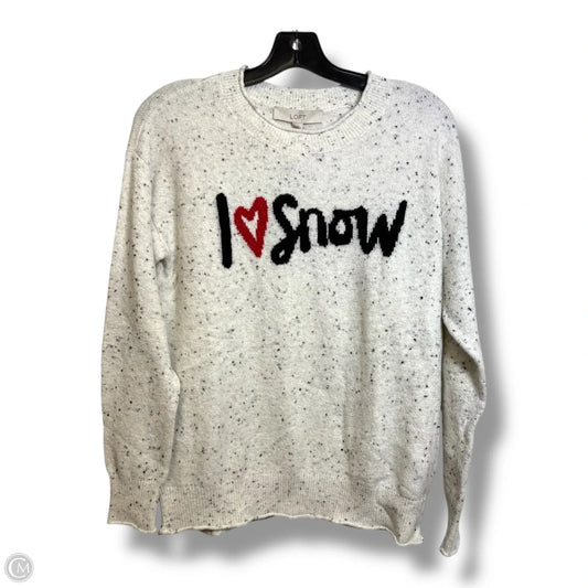 Top Long Sleeve By Loft In White, Size: S