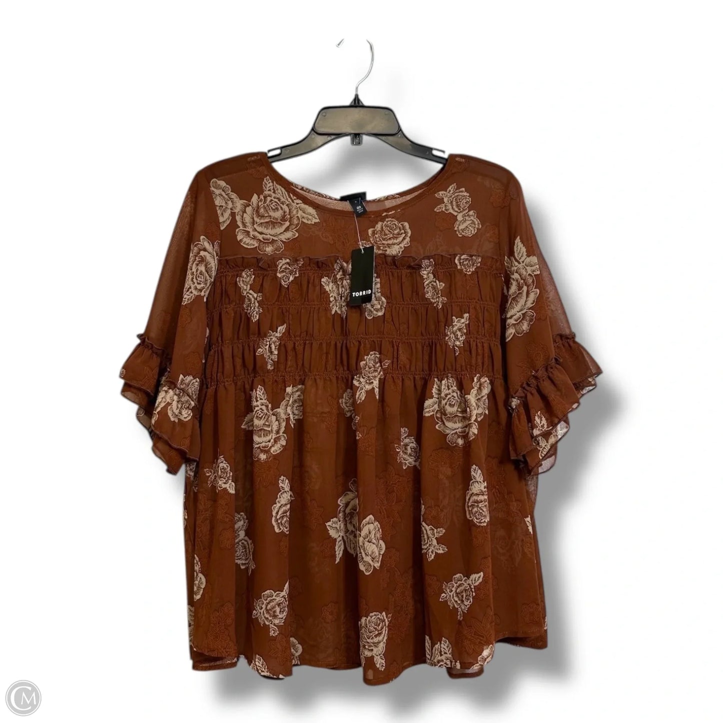 Top Short Sleeve By Torrid In Brown, Size: M