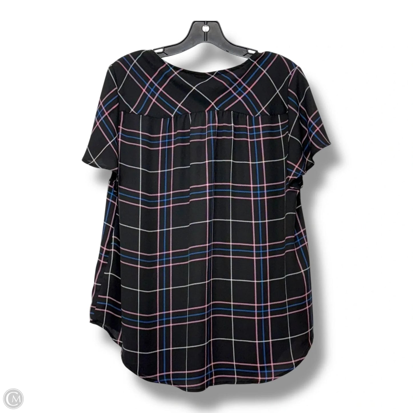 Top Short Sleeve By Torrid In Plaid Pattern, Size: M