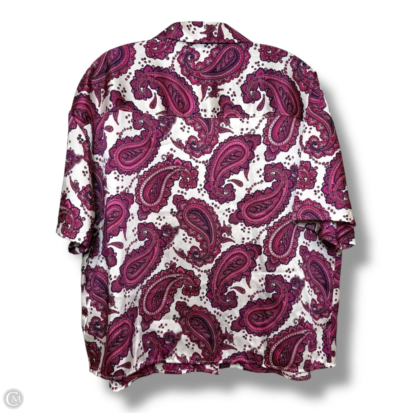 Top Short Sleeve By Express In Paisley Print, Size: L