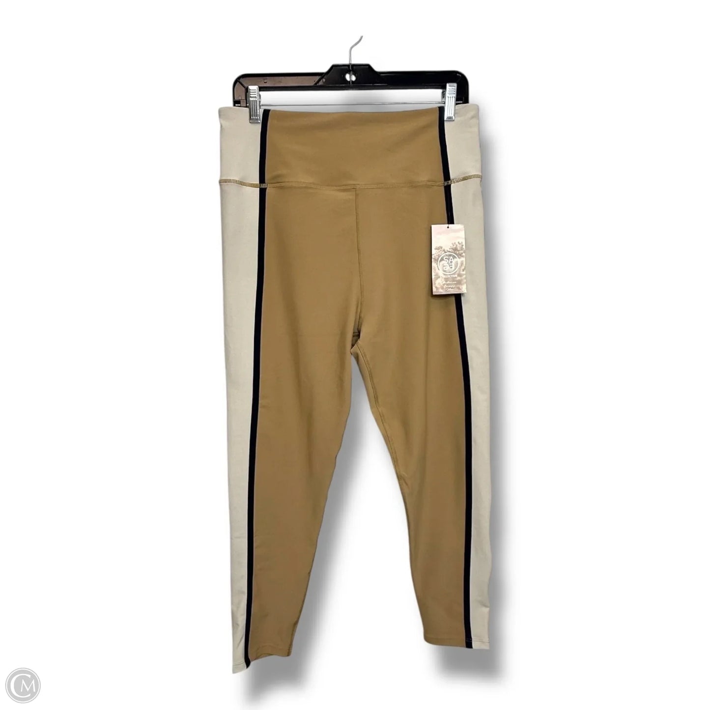 Athletic Leggings By Sage In Tan, Size: Xl