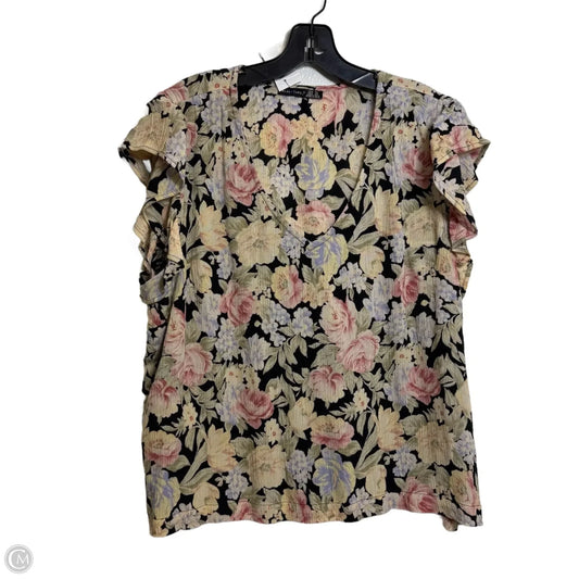 Top Short Sleeve By Cmf In Floral Print, Size: Xl