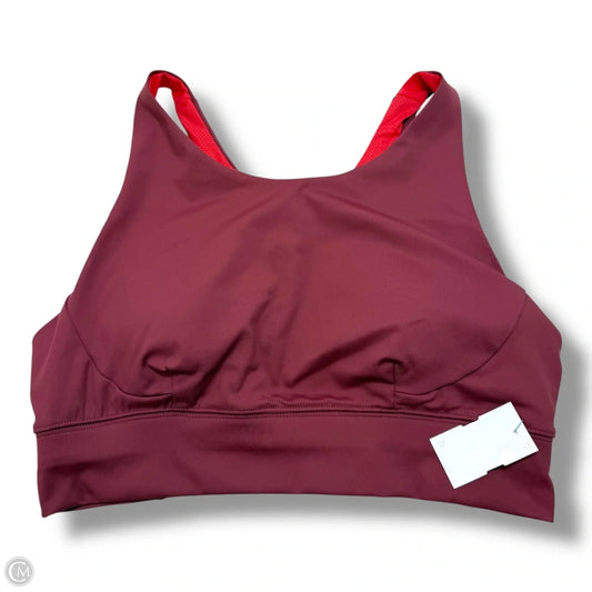 Athletic Bra By Island Girl In Maroon, Size: L
