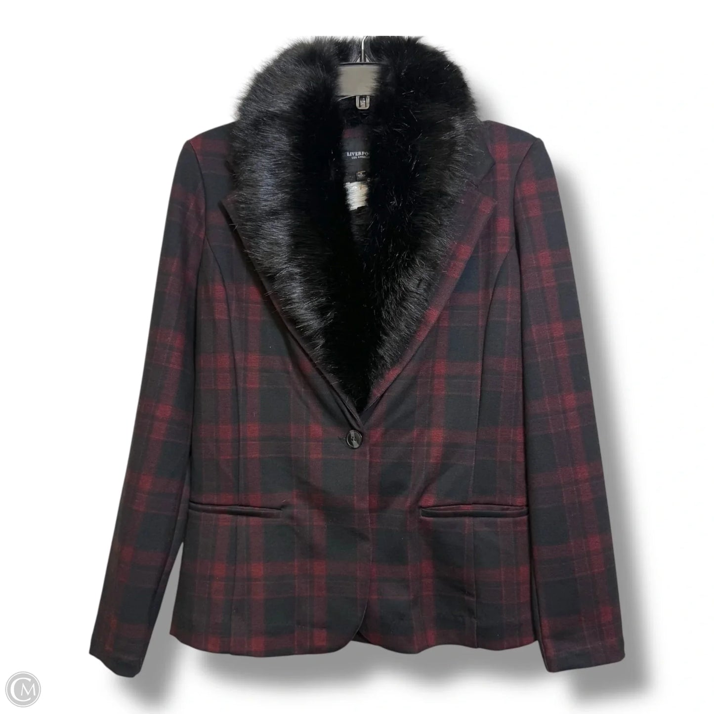 Blazer By Liverpool In Checkered Pattern, Size: S