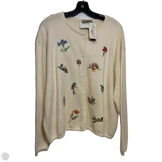 Cardigan By Clothes Mentor In Cream, Size: 2x
