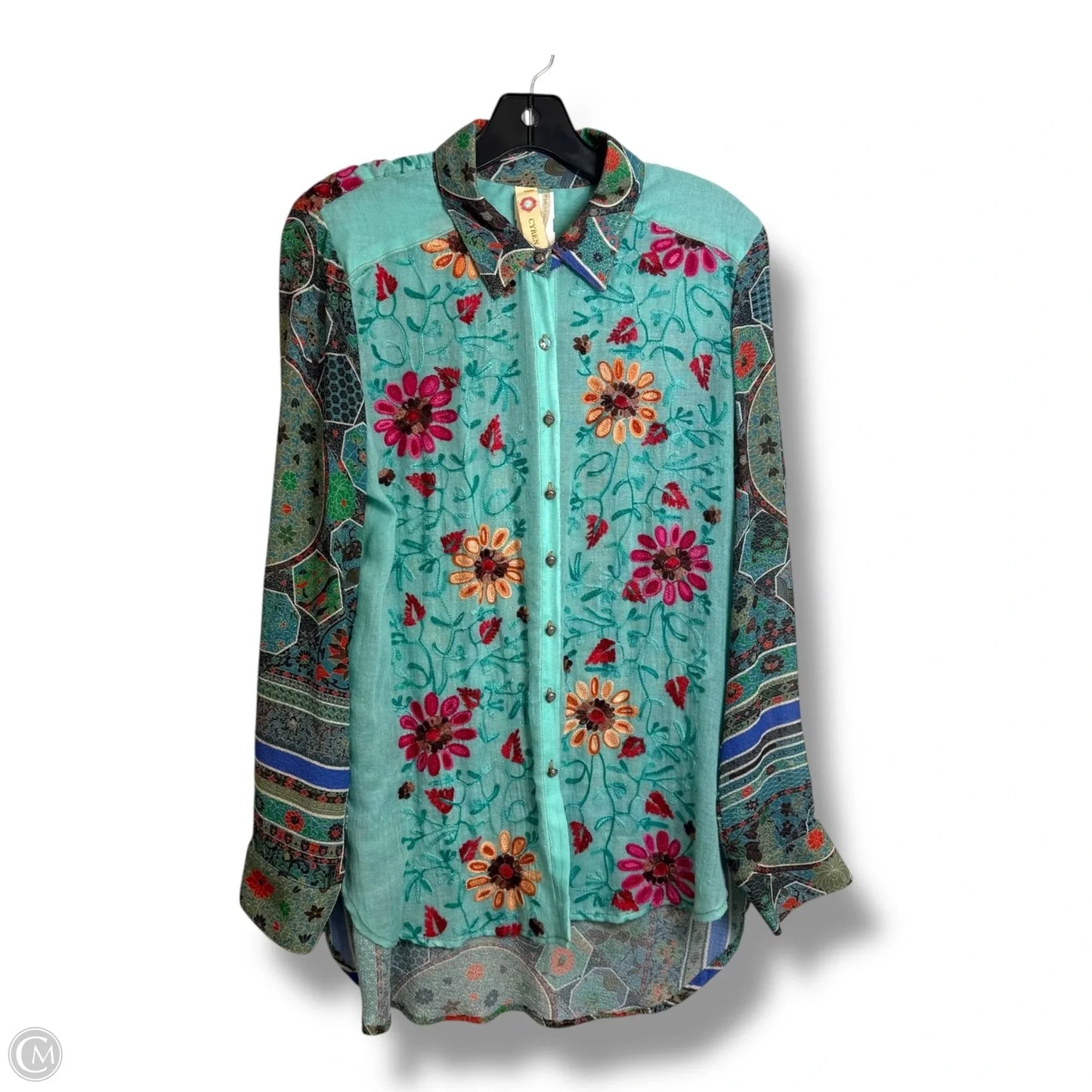 Top Long Sleeve By CYRENA In Multi-colored, Size: S
