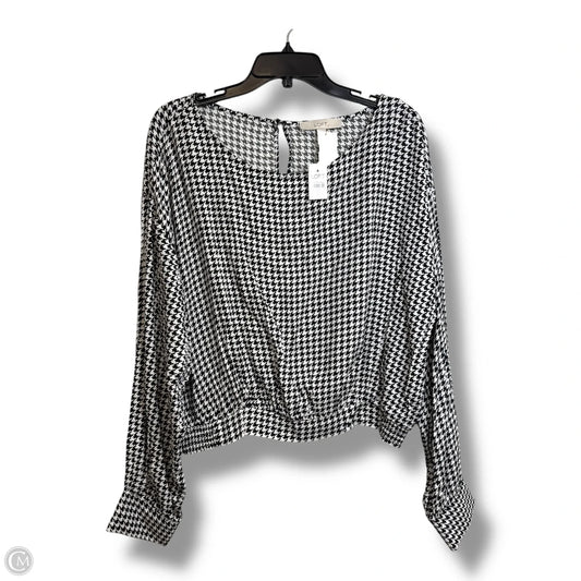 Top Long Sleeve By Loft In Black & White, Size: Xl