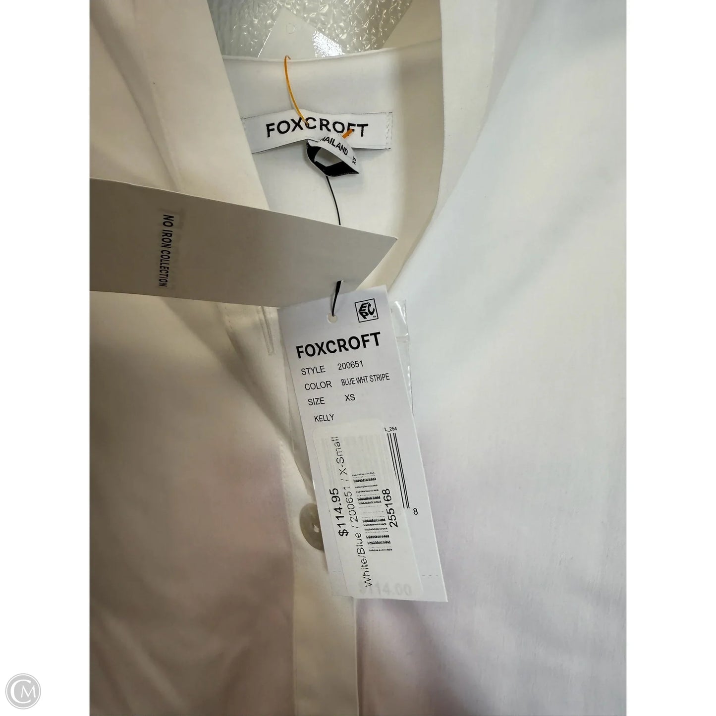 Top Long Sleeve By Foxcroft In Striped Pattern, Size: Xs