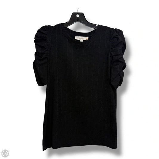 Top Short Sleeve By Loft In Black, Size: M