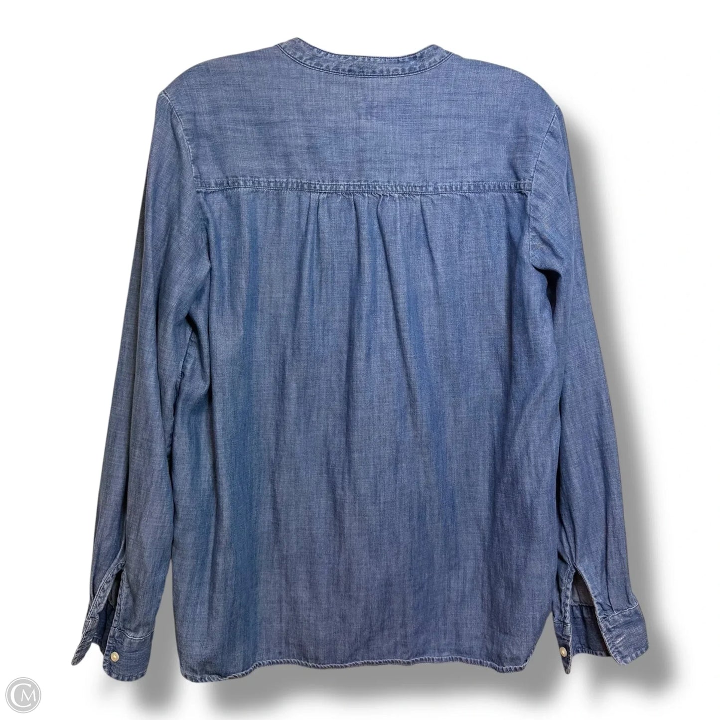 Top Long Sleeve By Gap In Blue Denim, Size: M