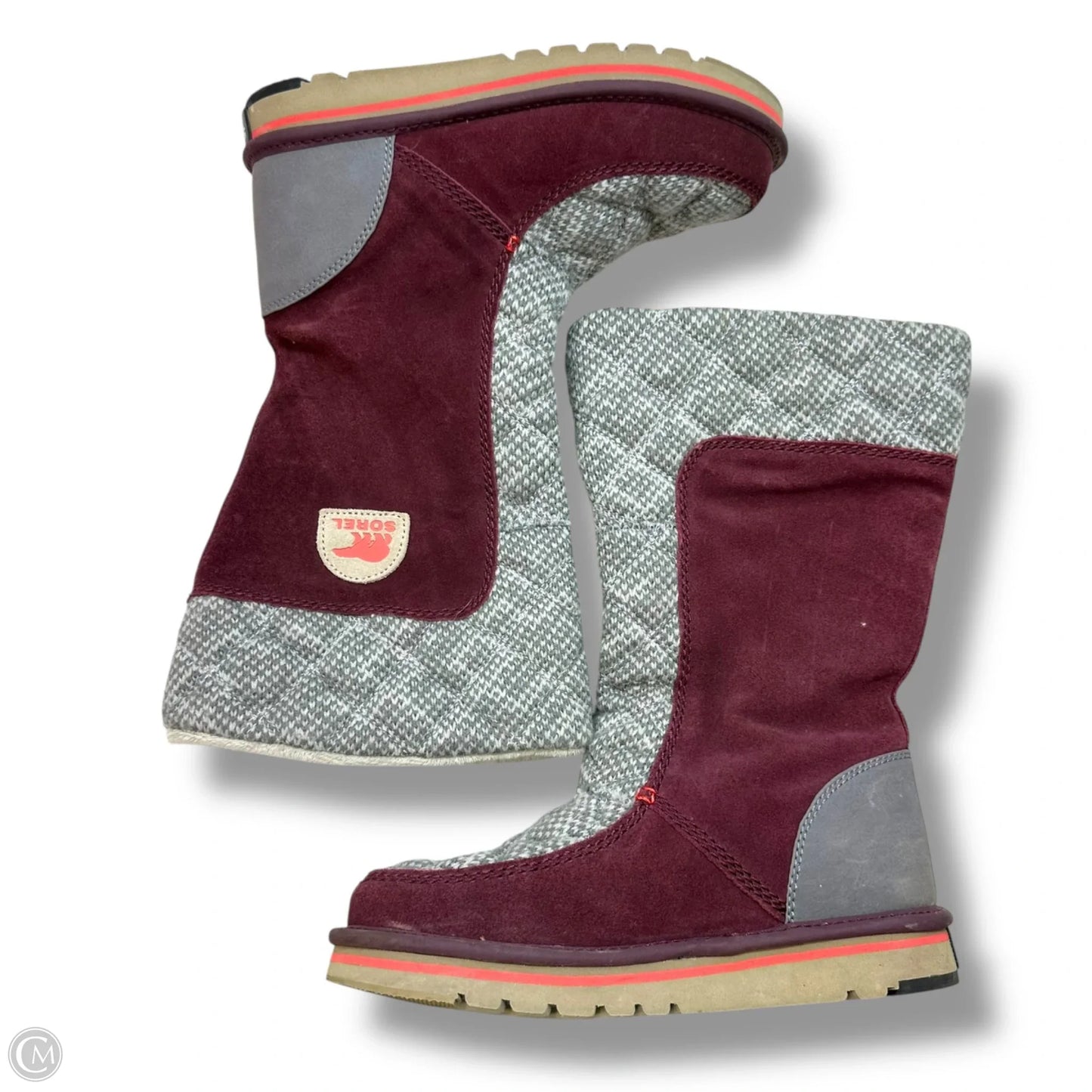 Boots Ankle Flats By Sorel In Maroon, Size: 6