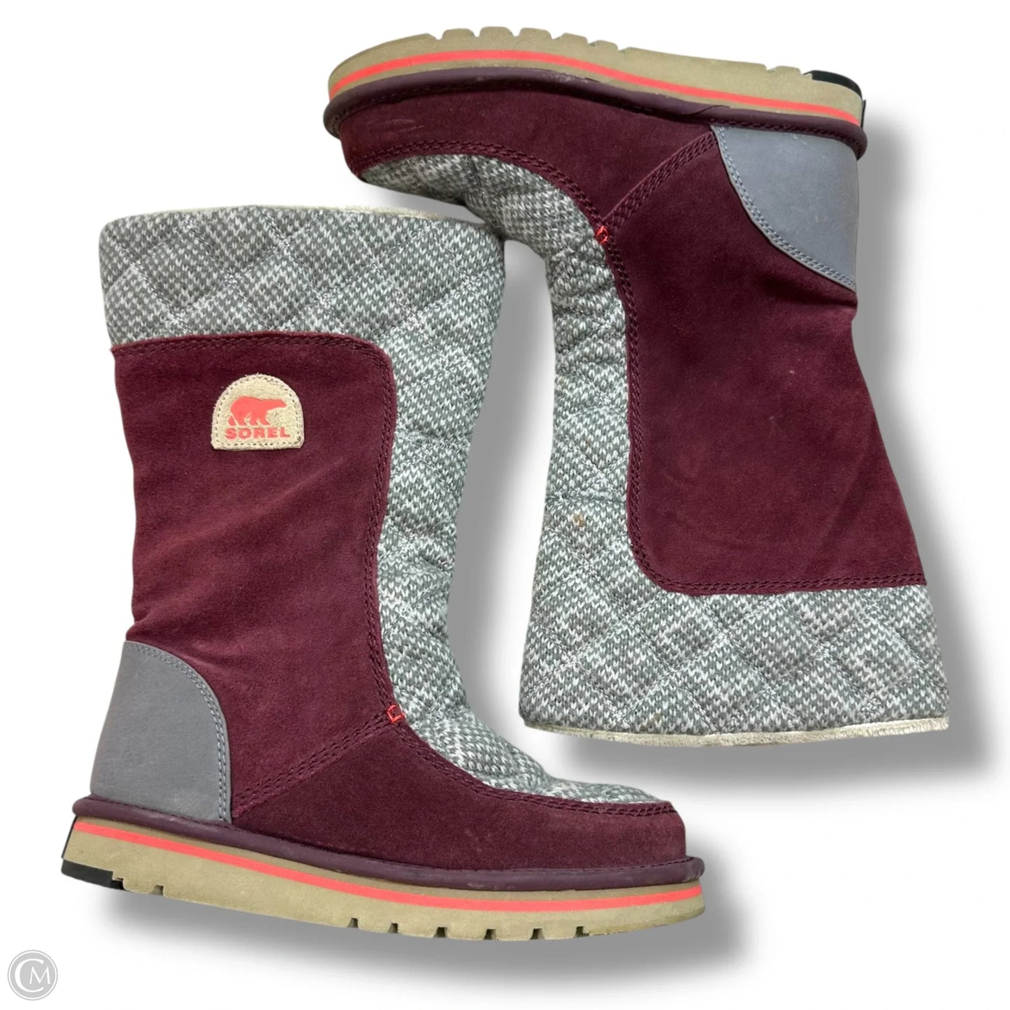 Boots Ankle Flats By Sorel In Maroon, Size: 6