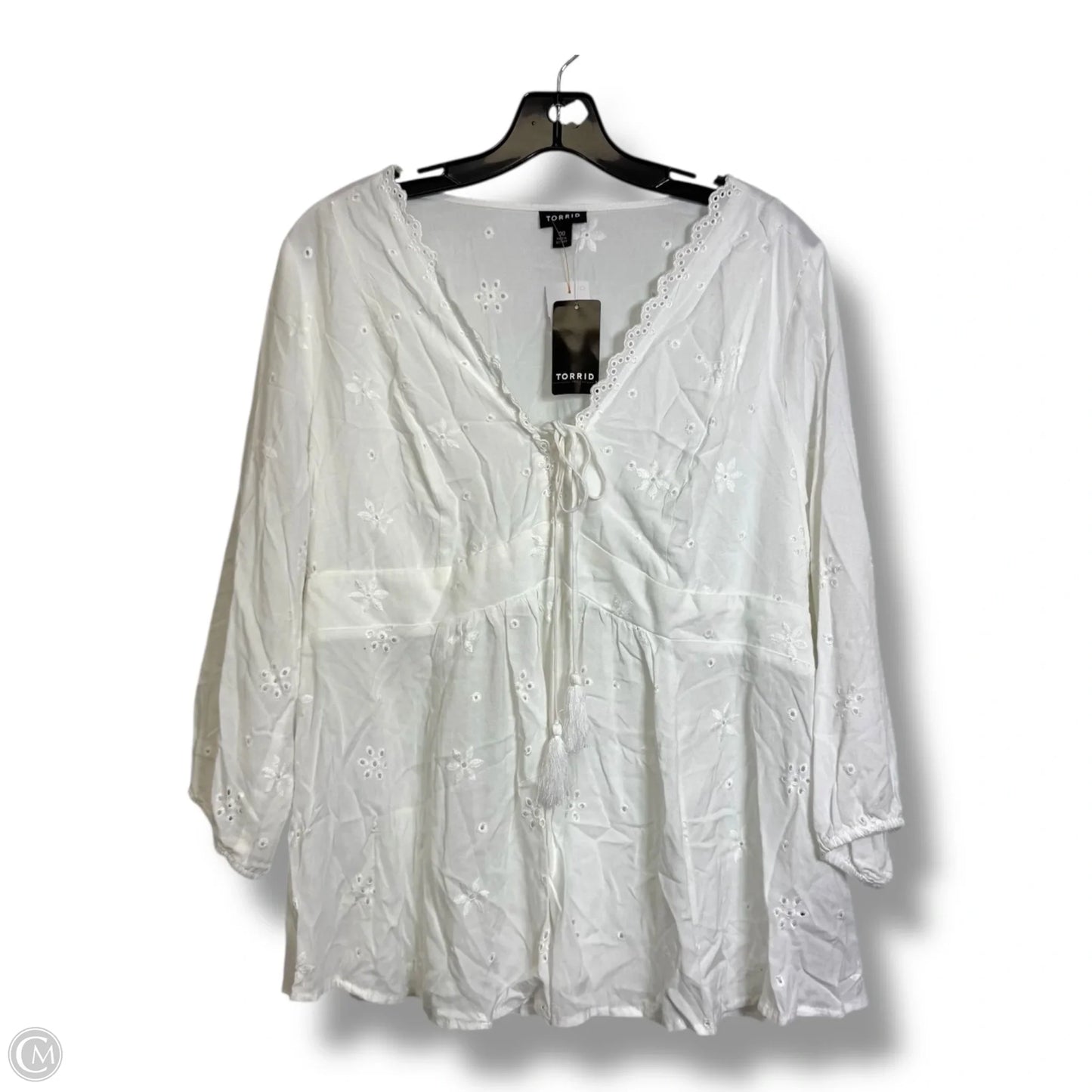 Top Long Sleeve By Torrid In White, Size: M