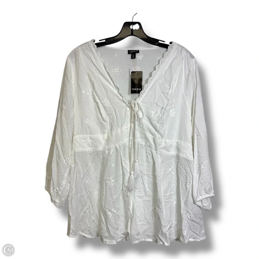 Top Long Sleeve By Torrid In White, Size: M
