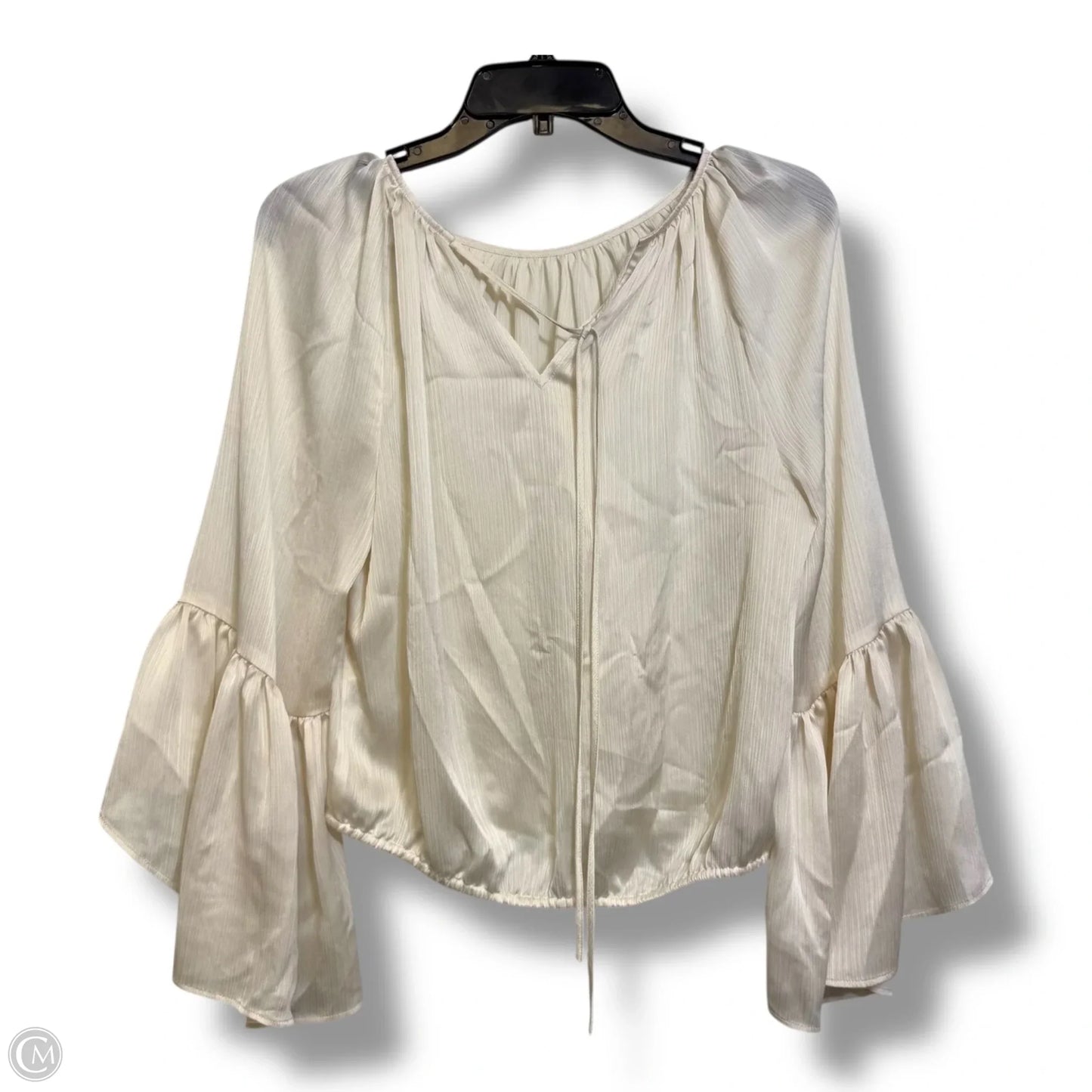Top Long Sleeve By Express In Cream, Size: S