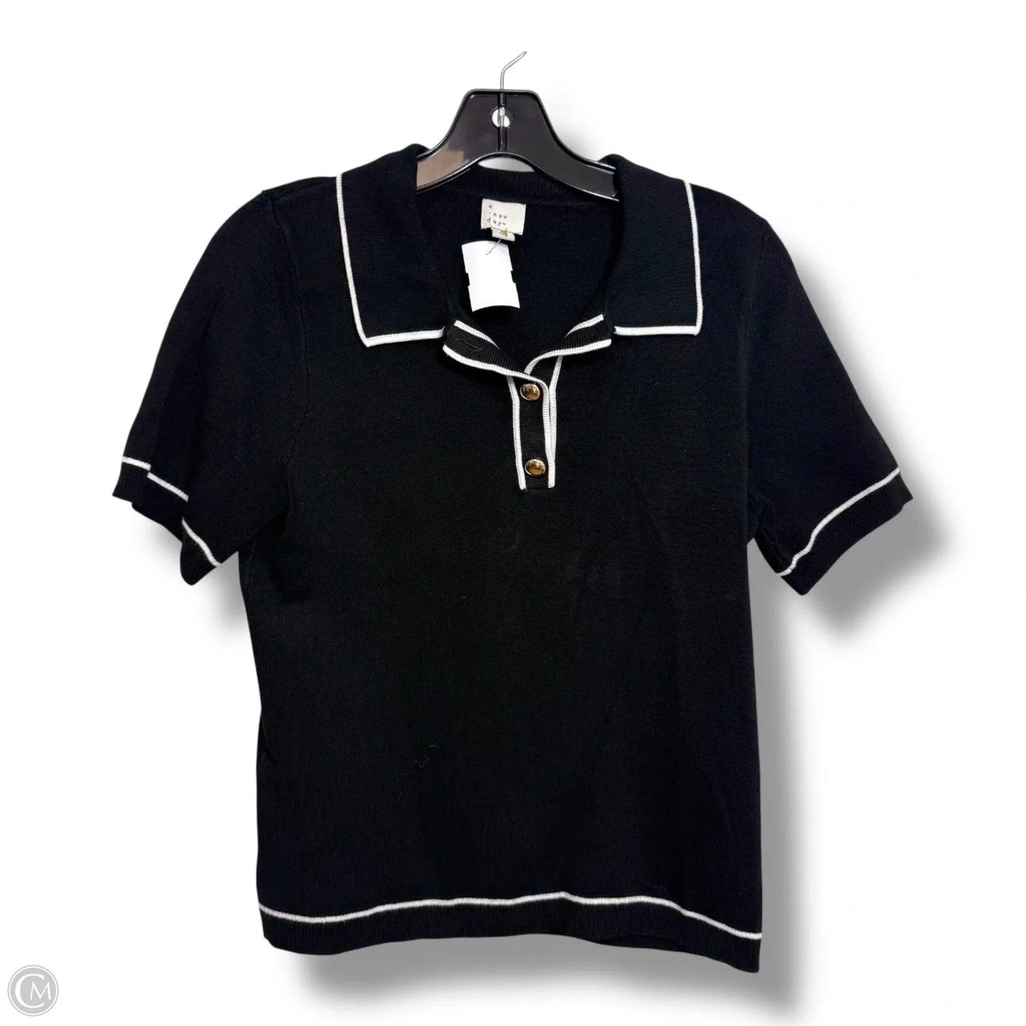 Top Short Sleeve By A New Day In Black, Size: M