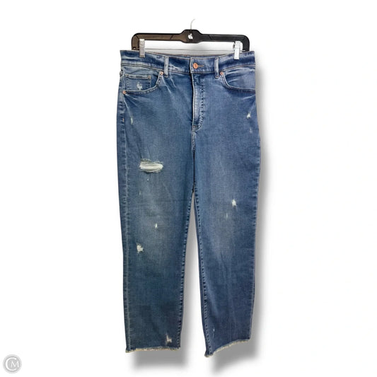 Jeans straight ankle high rise By Express In Blue Denim, Size: 10