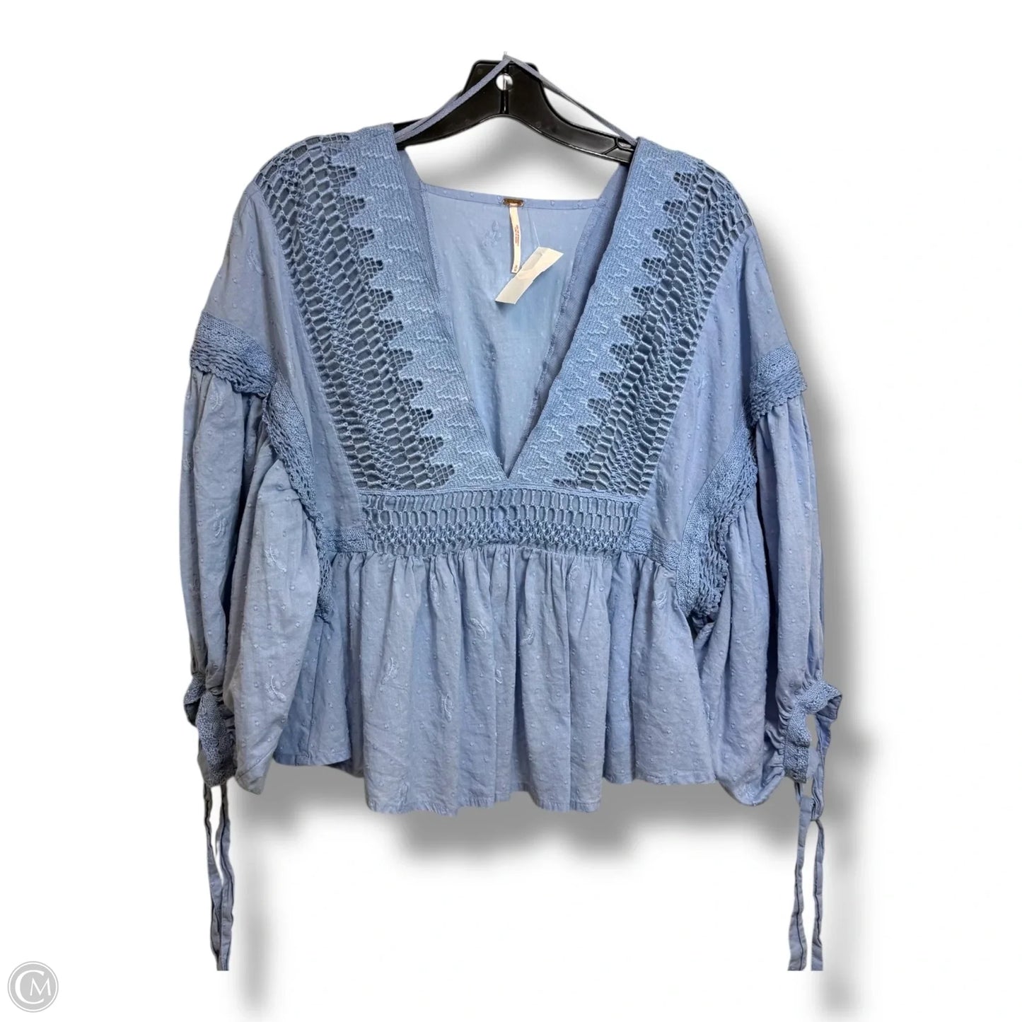 Top Long Sleeve By Free People In Blue, Size: M