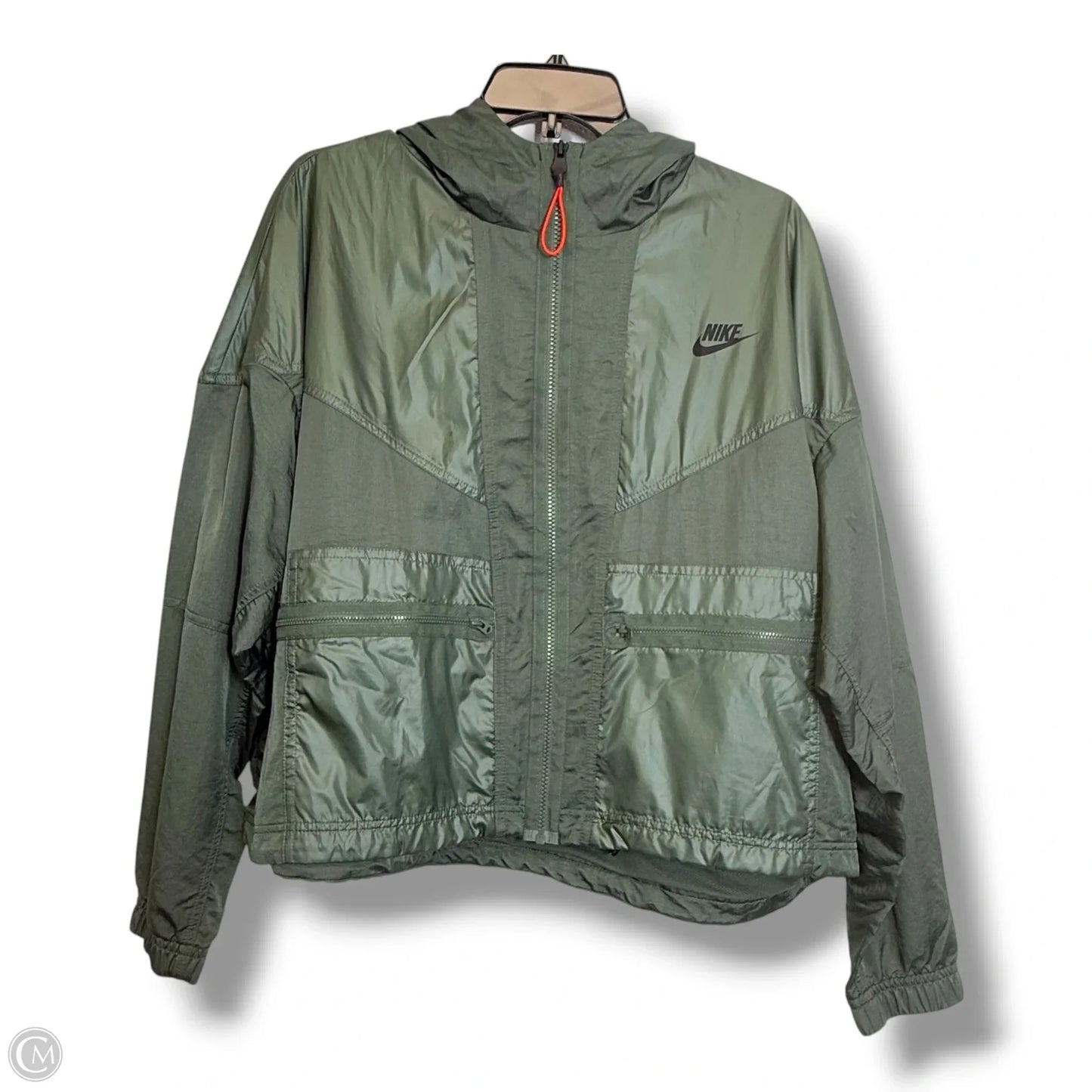 Jacket Windbreaker By Nike Apparel In Green, Size: Xl