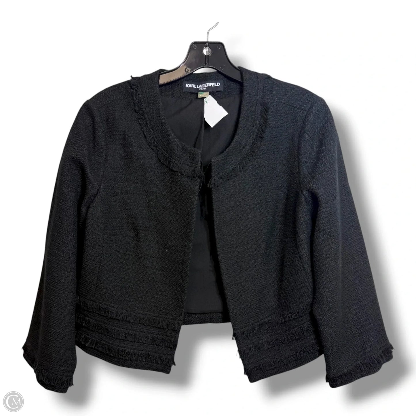 Blazer Designer By Karl Lagerfeld In Black, Size: M
