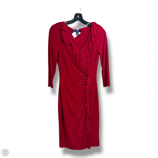 Dress Casual Midi By Chaps In Red, Size: S