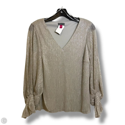 Top Long Sleeve By Vince Camuto In Gold, Size: Xs