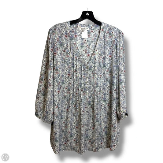 Top Long Sleeve By Rose And Olive In Floral Print, Size: 1x
