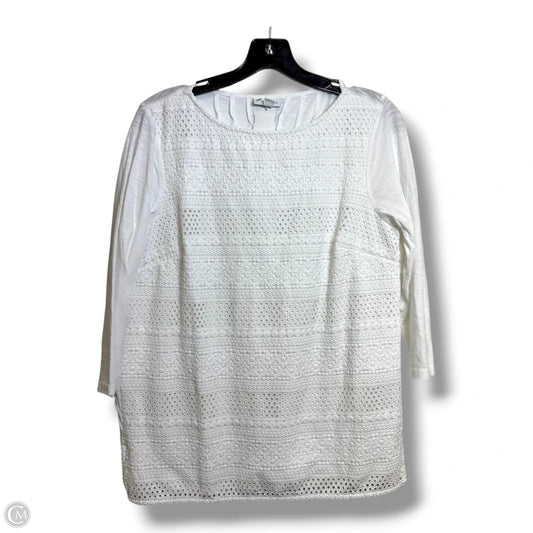 Top 3/4 Sleeve By J. Jill In White, Size: S