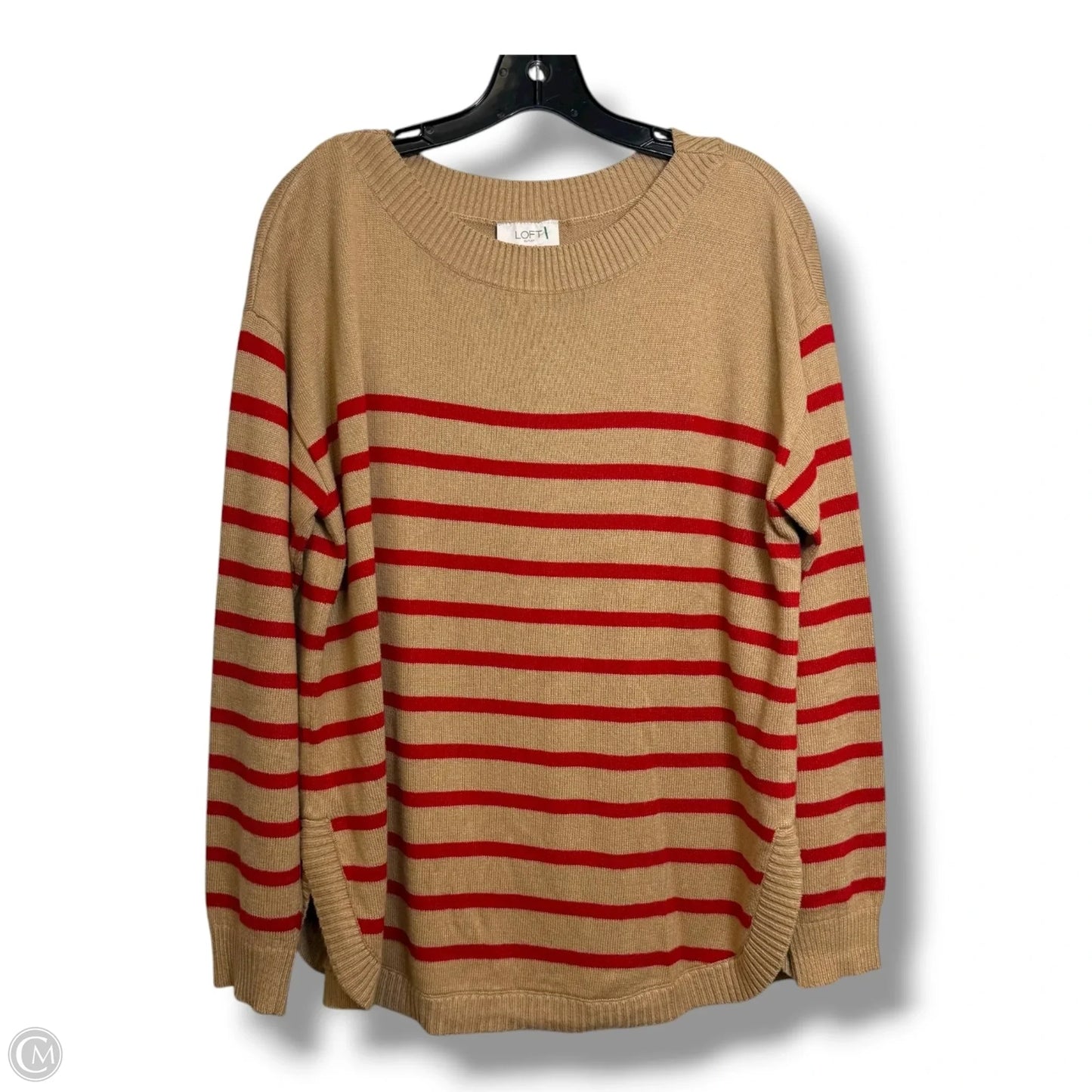 Sweater By Loft In Striped Pattern, Size: L