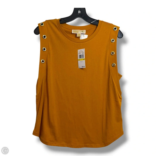 Top Sleeveless Designer By Michael Kors In Gold, Size: M