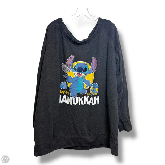 Top Long Sleeve Basic By Disney In Grey, Size: 4x