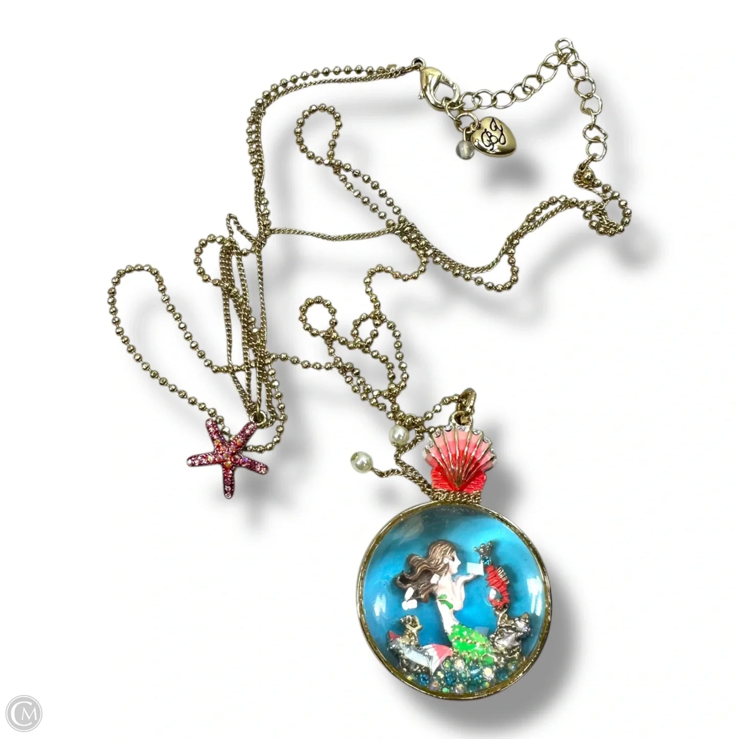 Mermaid long Necklace Pendant By Betsey Johnson